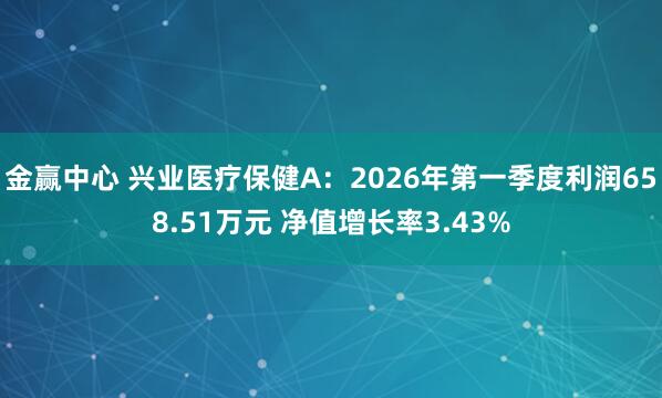 金赢中心 兴业医疗保健A：2026年第一季度利润658.51万元 净值增长率3.43%